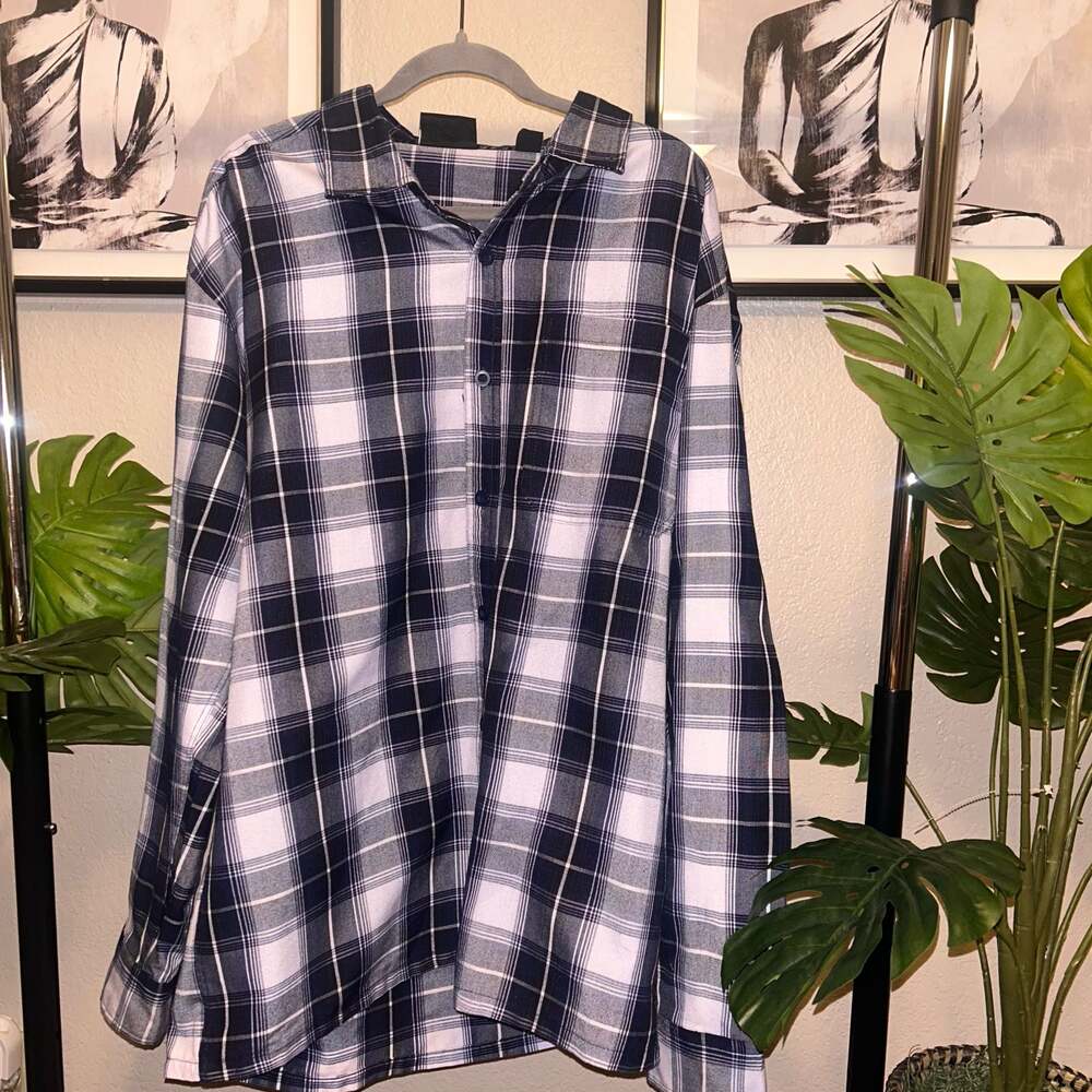 Lowrider Plaid Long Sleeve Button Down Shirt XL